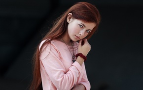 girl, face, redhead, portrait
