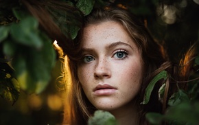 portrait, girl, face
