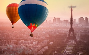 Paris, hot air balloons