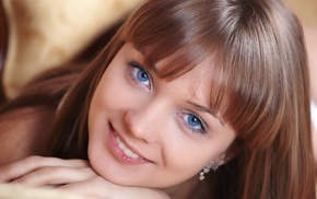 face, blue eyes, model, girl