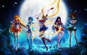 Sailor Venus, Sailor Mars, Sailor Mercury, Sailor Jupiter, Sailor Moon