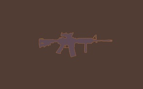 M4A1, silhouette, ACOG, AR, 15, gun