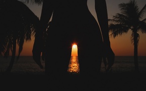 girl, beach, the gap, sunset, ass