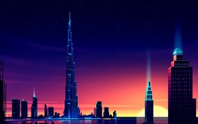 Burj Khalifa, Dubai, pixels, skyscraper