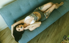 girl, model, couch