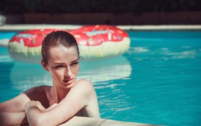swimming pool, girl, model