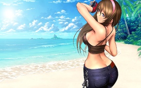 anime girls, beach, Hitomi Dead or Alive, Dead or Alive