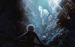 astronaut, science fiction, artwork