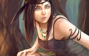 blue eyes, tribe, girl