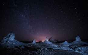 landscape, stars, night