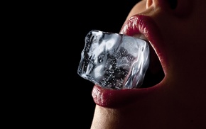 lips, girl, ice bucket