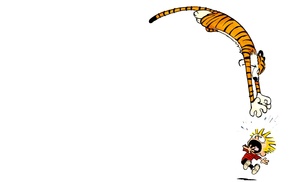 Calvin and Hobbes, white background