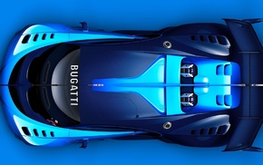 Bugatti concept, blue, concept cars, Bugatti Vision Gran Turismo, Bugatti, engines