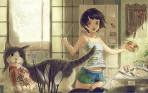 cat, original characters, anime, anime girls