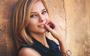 girl, looking at viewer, Kristina Nevskaya, blonde, model, finger in mouth