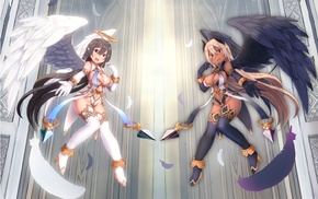 original characters, anime girls, anime, wings, angel