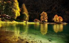 landscape, trees, forest, France, hill, water