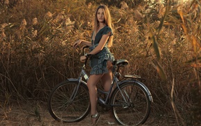 dress, ass, sandals, girl, girl with bikes