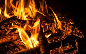 embers, wood, fire, long exposure