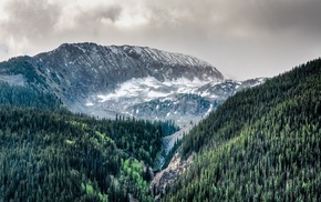 snow, nature, mountain, Colorado, clouds, landscape