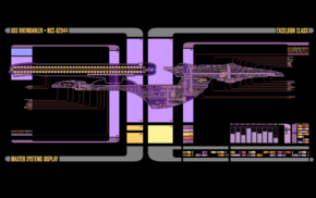 LCARS, schematic, spaceship, Star Trek
