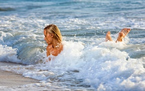 girl, sea, water, beach, girl outdoors