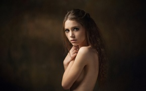 portrait, girl, nude, strategic covering, Xenia Kokoreva