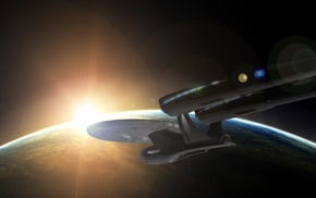 USS Enterprise spaceship, space, Star Trek