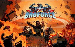 PC gaming, cover art, Broforce, video games