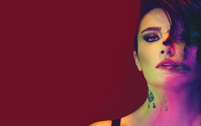 singer, red lipstick, tattoo, girl, 3D, Sla Genolu