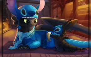 Toothless, dragon, Lilo and Stitch, Stitch, How to Train Your Dragon