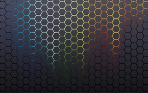 hexagon, multi color