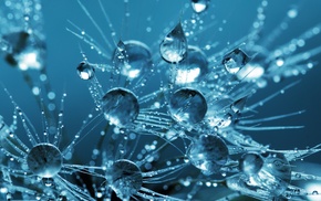 digital art, transparency, closeup, 3D, blue background, water drops