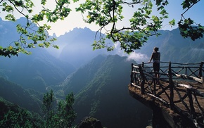 girl outdoors, mountain, girl, nature, looking away, cliff