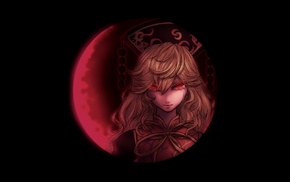 moon, Junko, Touhou, crying, red eyes, Red moon