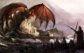 castle, dragon