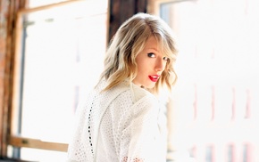 window, face, open mouth, Taylor Swift, long hair, sunlight