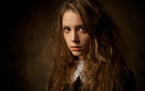 girl, portrait, face, brunette, Xenia Kokoreva