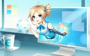 Aizawa Inori, anime girls, Internet Explorer, os, tan, anime