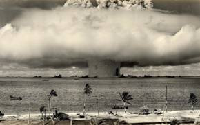 palm trees, nuclear, explosion, military