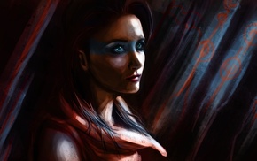 girl, painting, artwork
