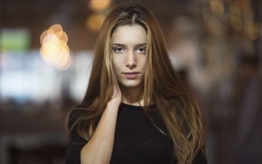 girl, brunette, face, portrait