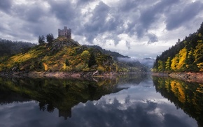 lake, France, castle