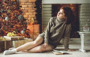 model, Christmas, girl