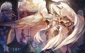 angel, girl, wings, fantasy art