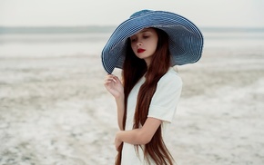 girl, hat, girl outdoors, model