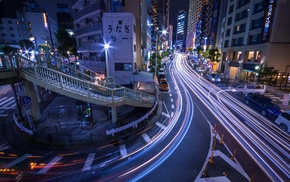 long exposure, Japan, street, city, night