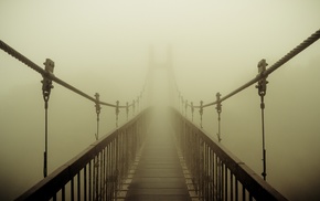 bridge, mist