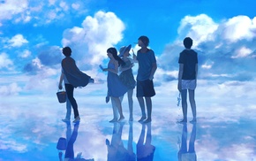 anime, clouds, sky, original characters
