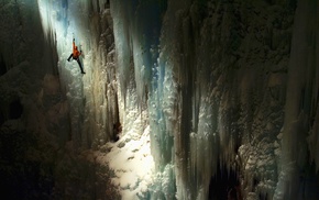 cave, climbing, ice